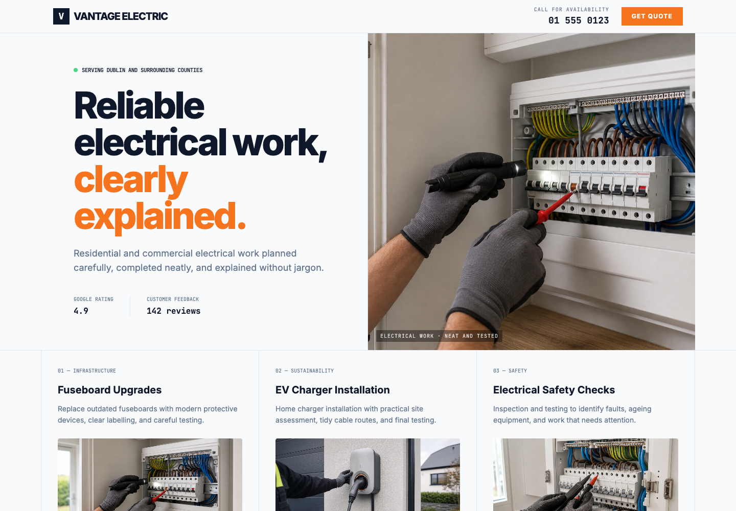 Vantage Electric template preview